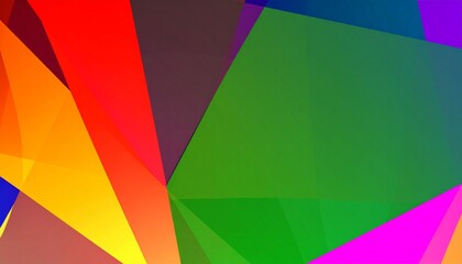 Fototapeta premium Bright color gradient promo background with geometric shapes and large text space in the center.