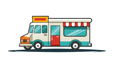 Download  Food Truck. Design Element Vector Illustration  . This Icon Concept Isolated Premium Vector. 