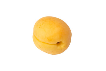 Ripe juicy orange apricots isolated on white background.