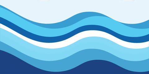 Sea waves layered vector background illustration and sea beach vector illustration.