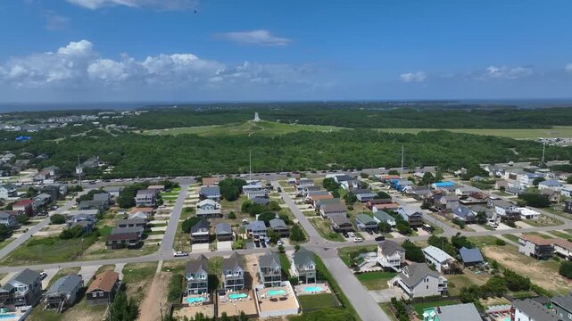 Wright Brother Memorial in Kill Devil Hills, NC outer banks where first flight occurred is popular tourist destination