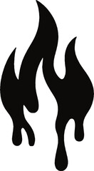 Melting flame icon isolated on white background