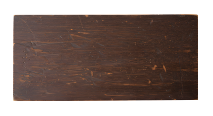Brown rustic wooden plank shows grunge texture under flat lighting. Use for background, product display, branding, mockup.