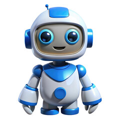 Cute robot character isolated on transparent background