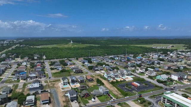 Wright Brother Memorial in Kill Devil Hills, NC outer banks where first flight occurred is popular tourist destination