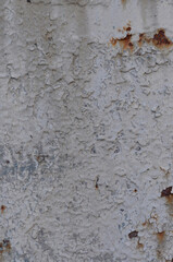 Old natural pastel blue pale blueberry grey painted rusty iron metal plate background texture, vertical aged damaged weathered scratched rustic plain paint pattern grunge rust copy space macro closeup