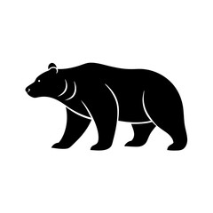 vector silhouette of a vintage logo style bear