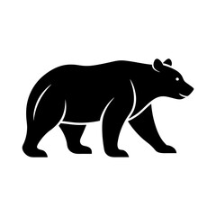 vector silhouette of a vintage logo style bear