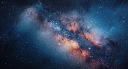 Fototapeta premium Milky Way cloud effect in cosmic abstract art painting styles