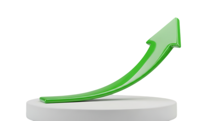 3d graph chart with arrow Growing Up Positive Trend Isolated Transparent PNG