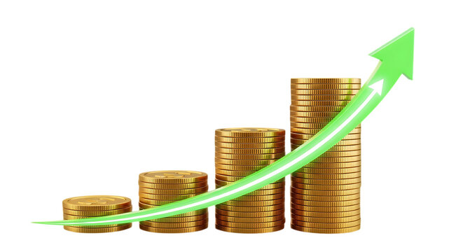 3d graph chart with arrow Growing Up Positive Trend Isolated Transparent PNG