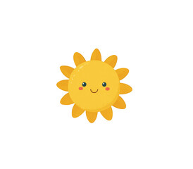 Obraz premium A cartoon sun with a smiley face