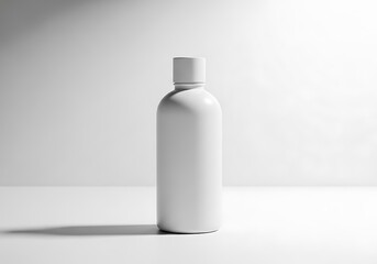 White plastic bottle isolated on white background