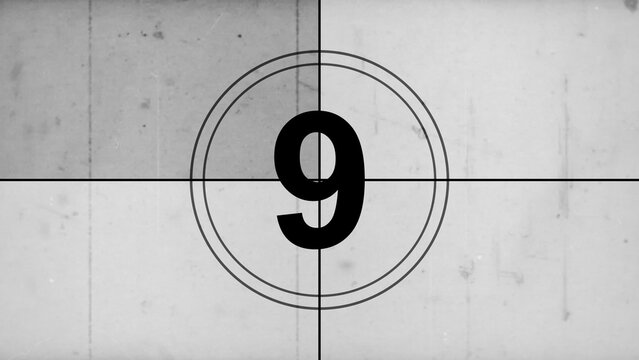 Countdown timer 9 seconds Old Vintage isolated on gray background - Powered by Adobe