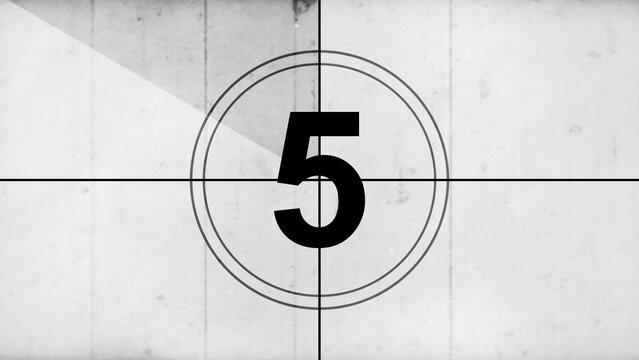 Countdown timer 5 seconds Old Vintage isolated on gray background