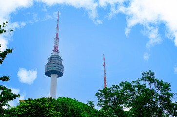  Viewpoint Seoul Korea downtown best view landmark in Namsan park and beautiful cloudy at Seoul tower.1 jun 2025