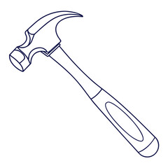 Illustration of a classic hammer tool isolated on white background