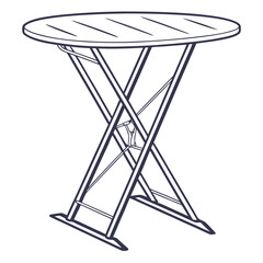 Illustration of a round table with metal legs isolated on white background