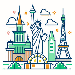 vector illustration of the eiffel tower in paris