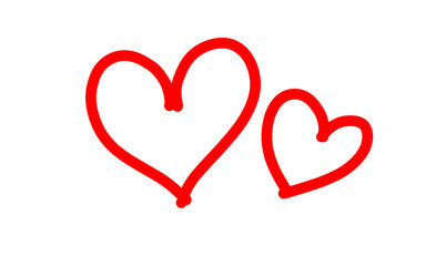 Red heart icon. Hand drawn heart symbol illustration. Hand drawn love symbol. Heart line art doodle drawing. Romantic love shape for valentine, anniversary, marriage etc