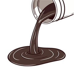 Smooth Melted Chocolate Pouring – Cocoa Liquid Vector Design