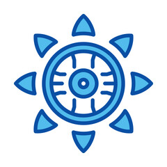 Futuristic Icons In Blue Style, Vector Illustration