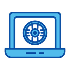 High Tech Icons In Blue Style, Vector Illustration