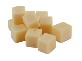 Cheese cubes cut out isolated transparent background