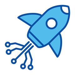 Fast Icons In Blue Style, Vector Illustration