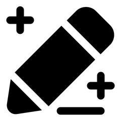 Fototapeta premium Pencil Icon with Plus Symbols