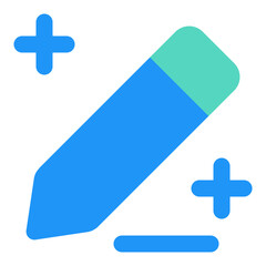 Pencil Icon with Plus Symbols