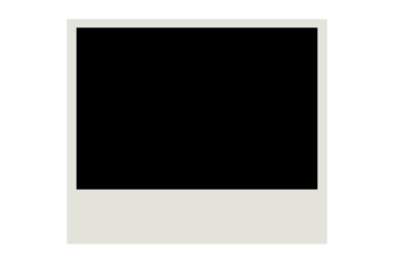 Blank vintage polaroid photo frame with white border and empty black space for photography, scrapbook, and design projects