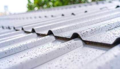 Close-up view of a corrugated metal roof