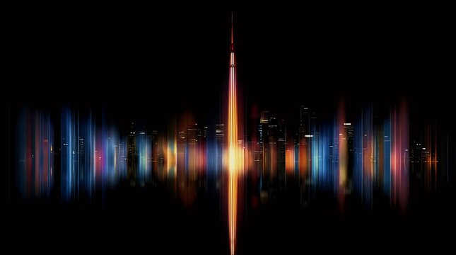 Abstract Night City Skyline