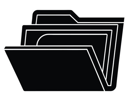 Organized File Folder Icon Design on a Clean White Background