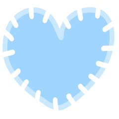 Blue color heart shaped with white line