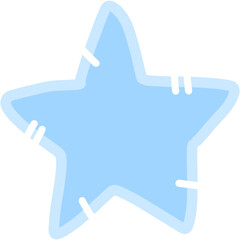 Blue color star shaped with white line