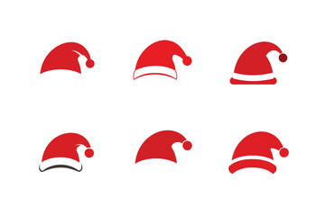vector silhouette of christmas santa claus hats