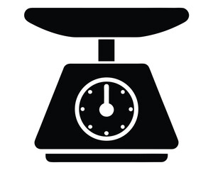 Retro Kitchen Scale Icon on White Background - Retro Style