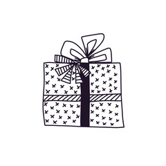 Gift present hand drawing element