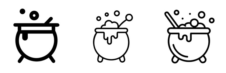 Bubbling Potion Cauldron Icon for Halloween, Magic, and Witchcraft