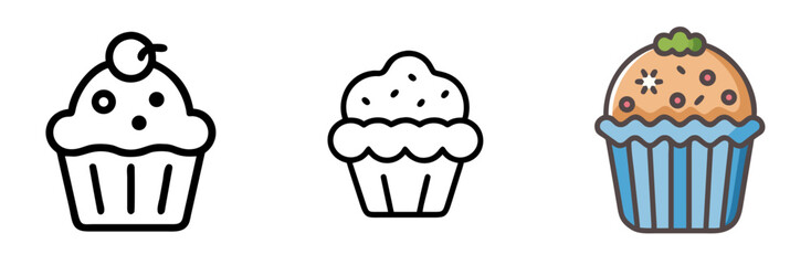 Festive Seasonal Cupcakes and Cookies Icon for Holiday Celebrations