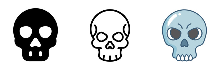 Realistic Skull Icon for Halloween, Horror, and Gothic Themes