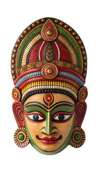 The mask of Chhau dance on transparent background 