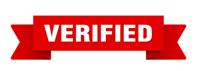 verified ribbon isolated on transparent background. verified ribbon