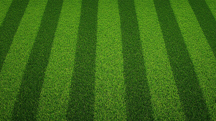 Striped Green Lawn Grass. Fresh Mowed Grass Pattern Background