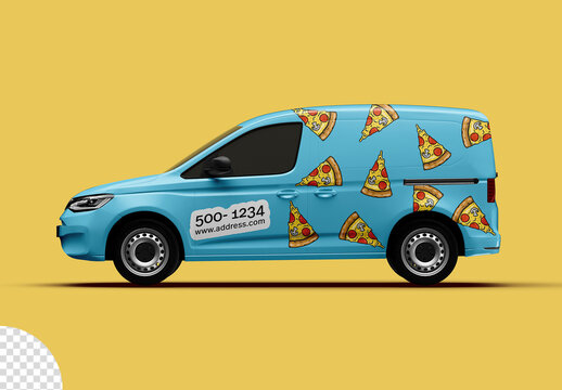 Vehicle Delivery Van Mockup Isolated