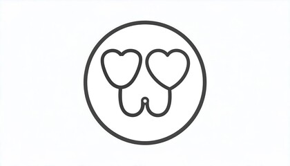 Conceptual heart shaped love eyed pet animal in minimal geometric style
