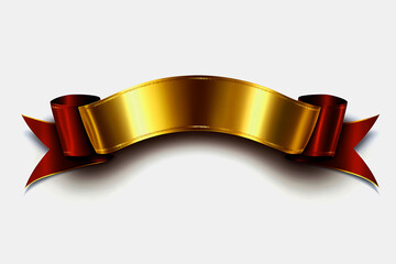 Elegant gold ribbon with red ends for awards and celebrations