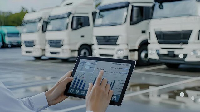 Monitoring fleet metrics and data on a tablet while managing logistics effectively in a modern transport environment